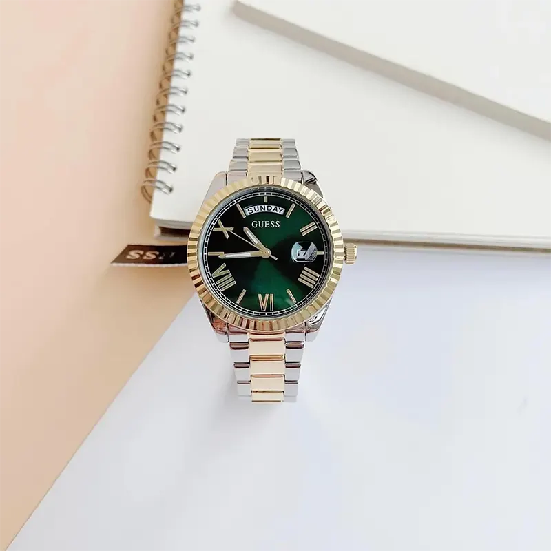 Guess Connoisseur Green Dial Two-tone Ladies Watch- GW0308L5